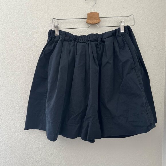Everlane A Line Mini Skirt Poplin Pleated Cotton Lightweight Minimalist Black Sz - Picture 1 of 6